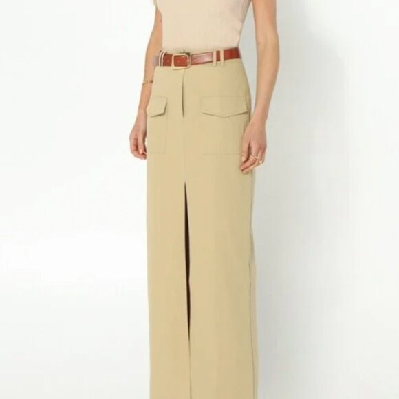 New with Tags - Madison the Label Evan Cargo Midi Skirt Tan Size Xsmall - Picture 3 of 6